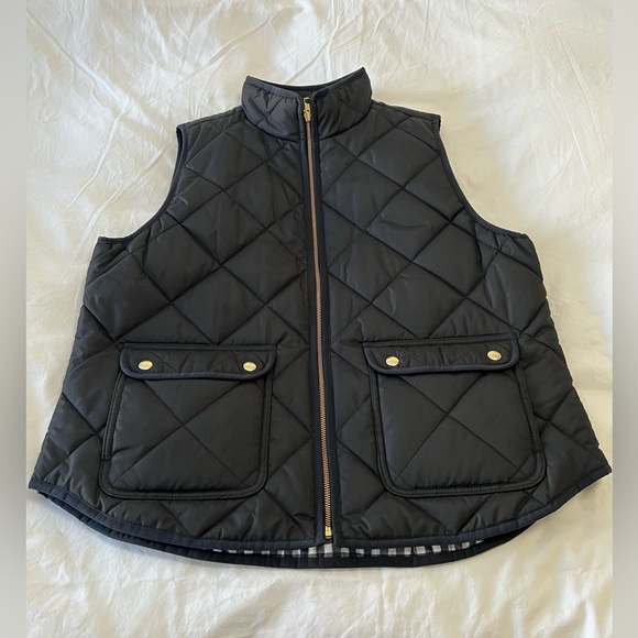 J. Crew Jackets & Blazers - J. Crew Factory | Women’s SZ XL | Black Quilted Puffer Vest | EUC